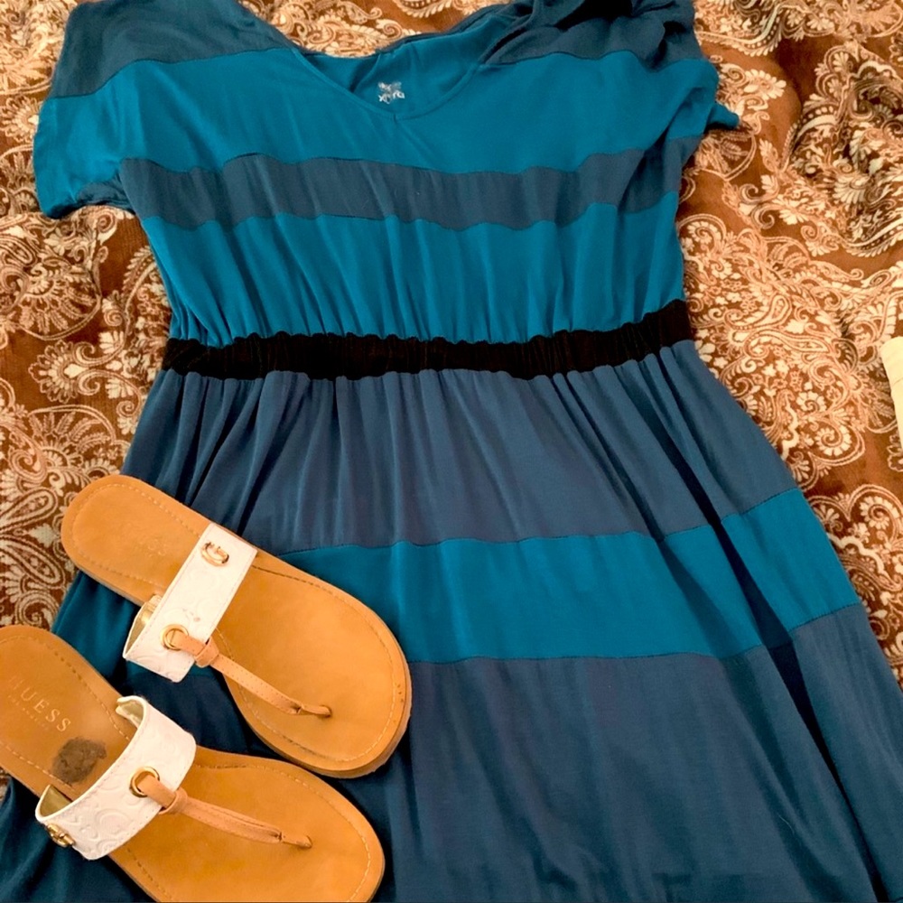 Cute multi colored Teal maxi dress!!!